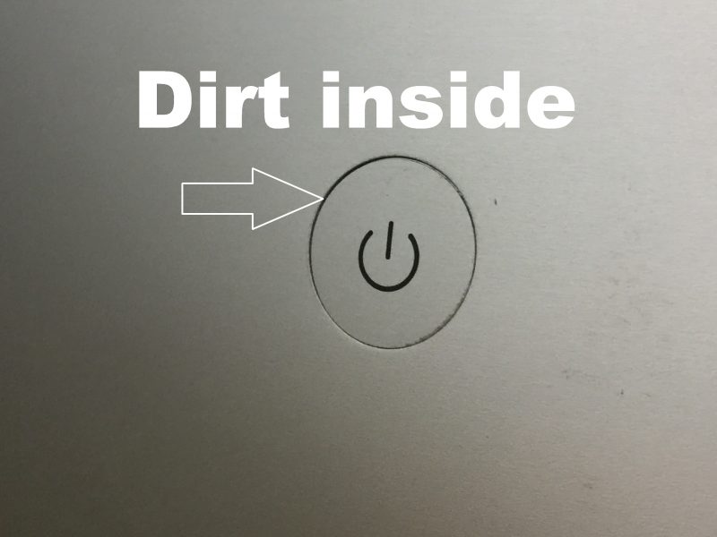 Dirty power button caused iMac not turning on