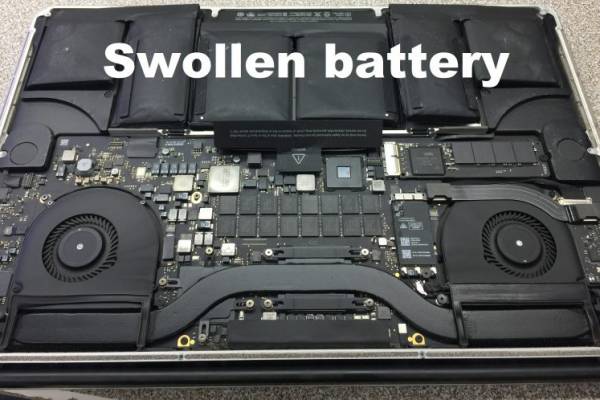 swollen battery in MacBook Pro