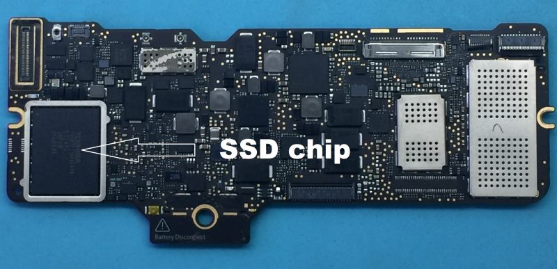 SSD chip on a A1534 logic board