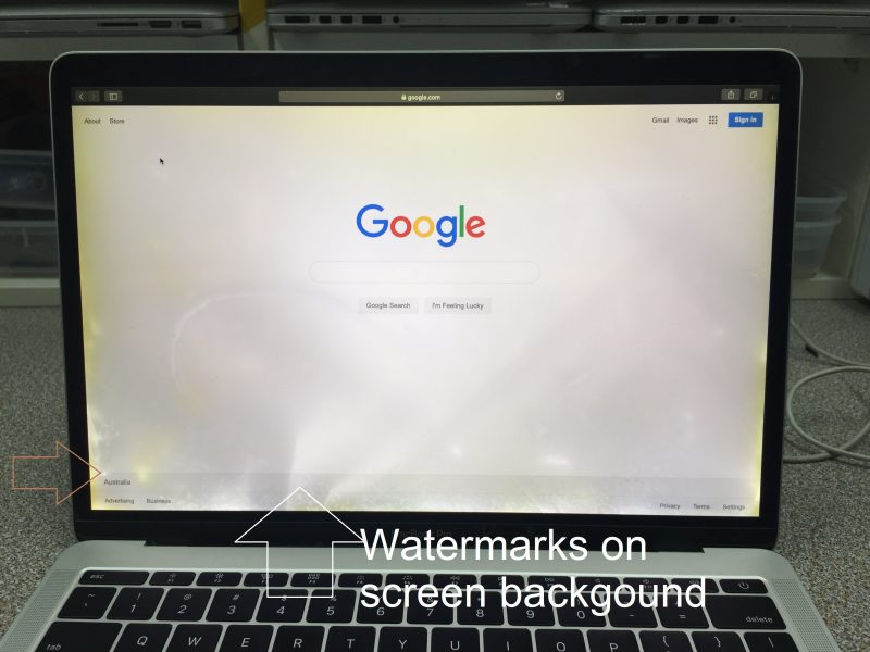 watermarks on MacBook screen