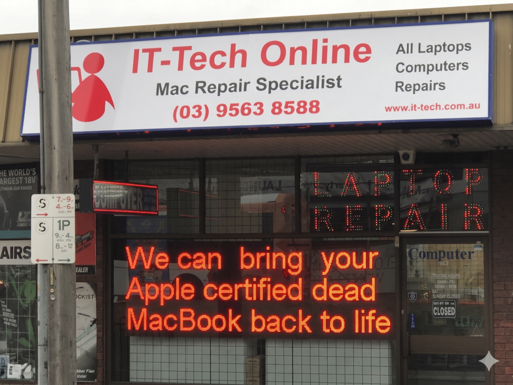 IT-Tech Online Mac Repair Specialist storefront in Bentleigh East Melbourne