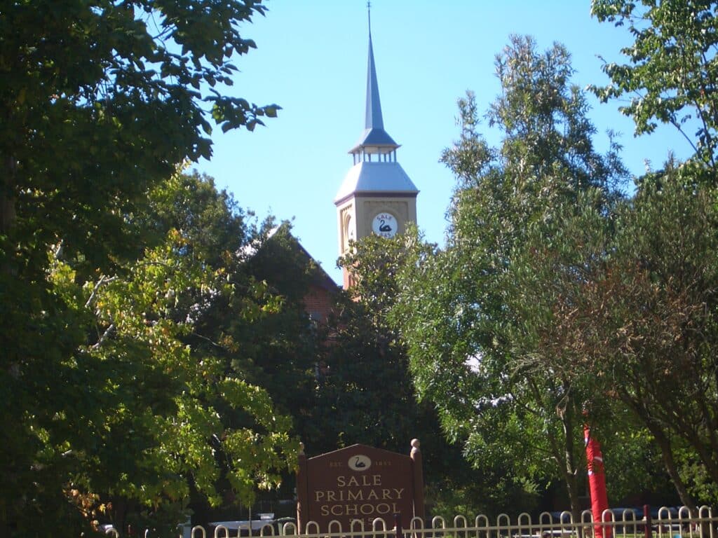Sale Primary School clock tower in Sale Victoria